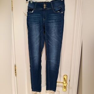 Revamped Dark Blue Women's Skinny Jeans